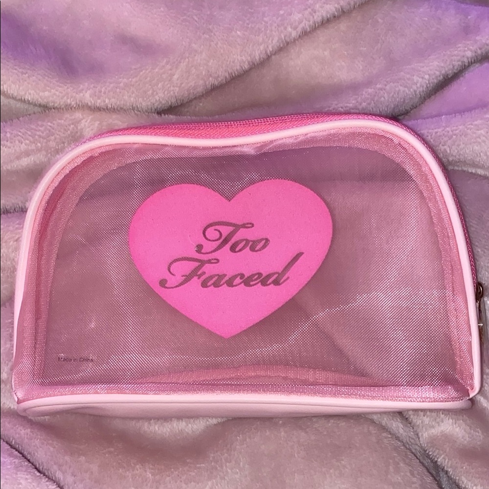 Too Faced Pink Heart Makeup Pouch✨